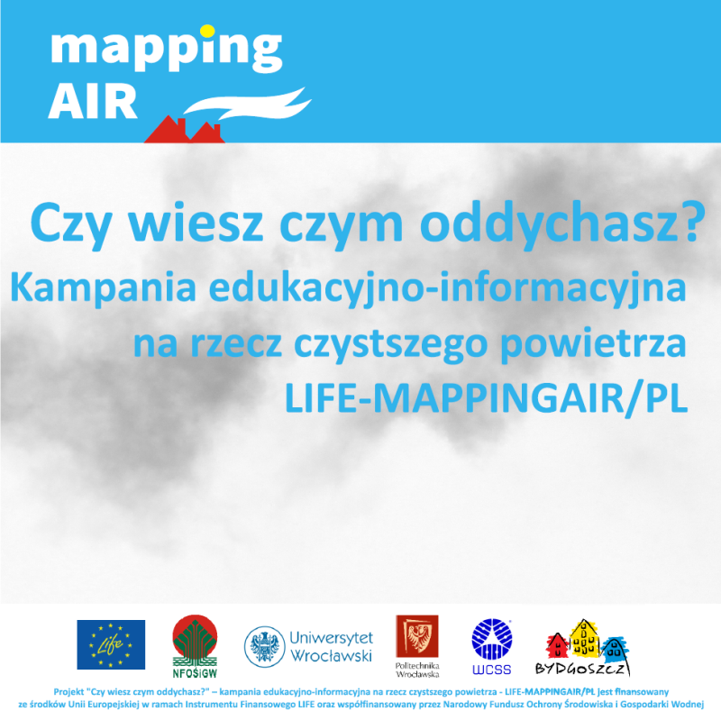 Ulotka informująca o Projekcie LIFE-MAPPINGAIR/PL