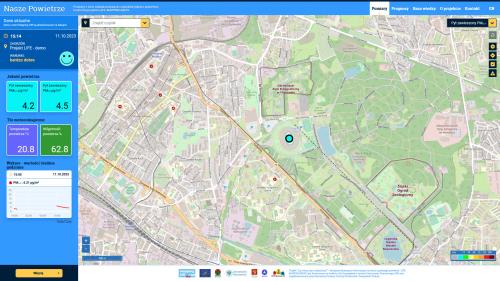 Projekt LIFE-MAPPINGAIR/PL na kongresie CLIMATE-CON 2023, pokazowy czujnik widoczny na naszym portalu czujnikowym